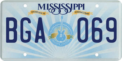 MS license plate BGA069