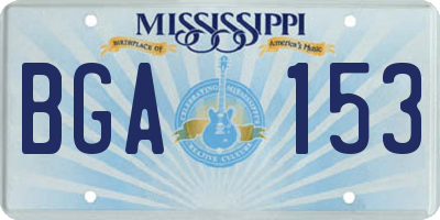 MS license plate BGA153