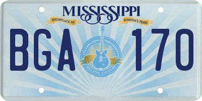 MS license plate BGA170
