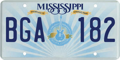 MS license plate BGA182