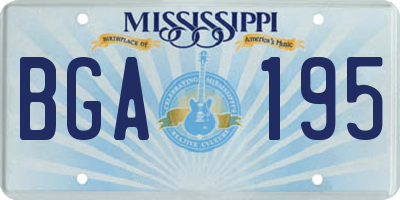 MS license plate BGA195