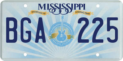 MS license plate BGA225