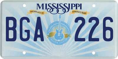 MS license plate BGA226