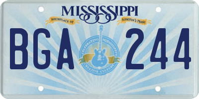 MS license plate BGA244