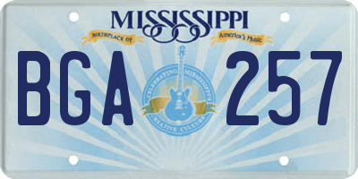 MS license plate BGA257