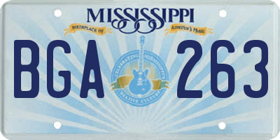 MS license plate BGA263