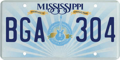 MS license plate BGA304