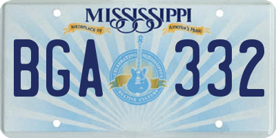 MS license plate BGA332