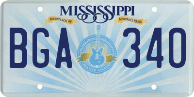MS license plate BGA340
