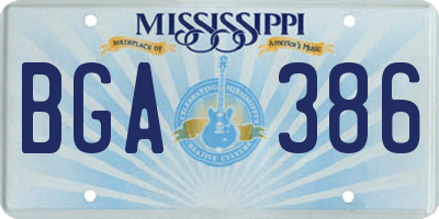 MS license plate BGA386
