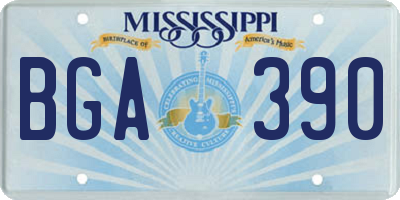 MS license plate BGA390