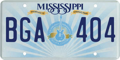 MS license plate BGA404