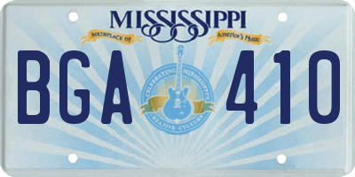 MS license plate BGA410