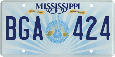 MS license plate BGA424