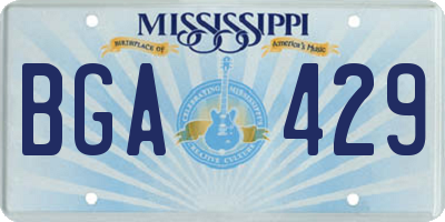 MS license plate BGA429