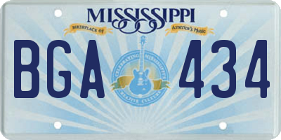 MS license plate BGA434