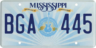 MS license plate BGA445