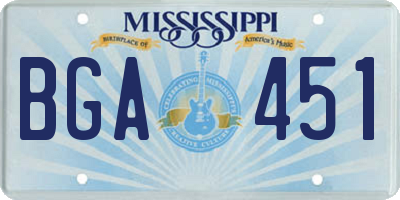 MS license plate BGA451