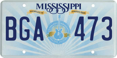 MS license plate BGA473
