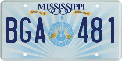 MS license plate BGA481