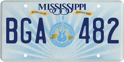 MS license plate BGA482
