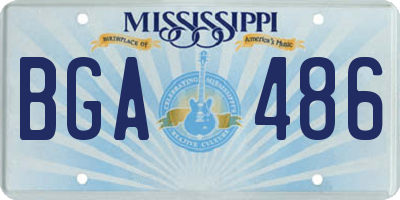 MS license plate BGA486