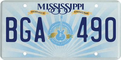 MS license plate BGA490