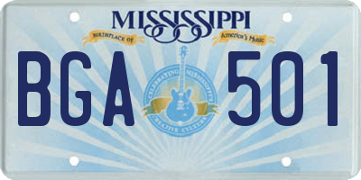 MS license plate BGA501