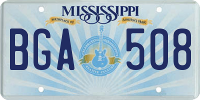 MS license plate BGA508