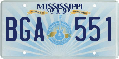 MS license plate BGA551