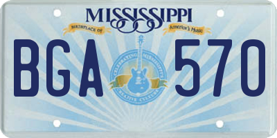MS license plate BGA570