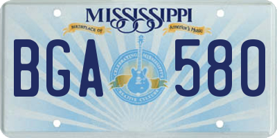 MS license plate BGA580