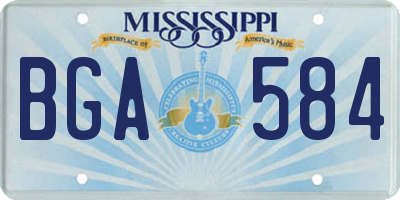 MS license plate BGA584