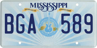 MS license plate BGA589