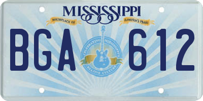 MS license plate BGA612