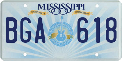 MS license plate BGA618