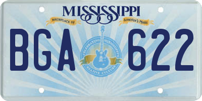 MS license plate BGA622