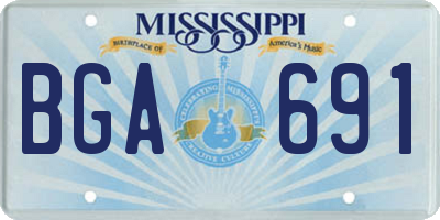 MS license plate BGA691