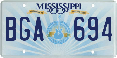 MS license plate BGA694