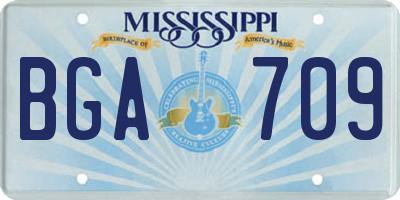 MS license plate BGA709