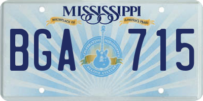MS license plate BGA715