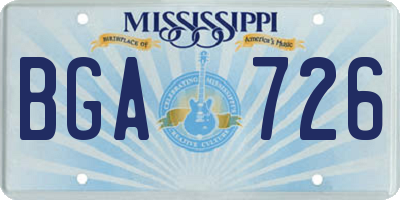 MS license plate BGA726