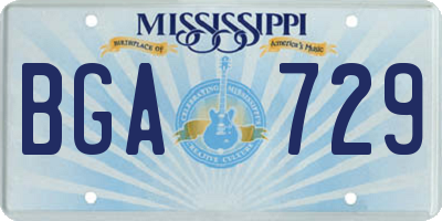 MS license plate BGA729