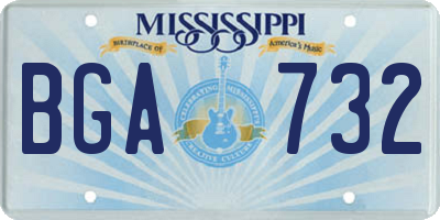 MS license plate BGA732