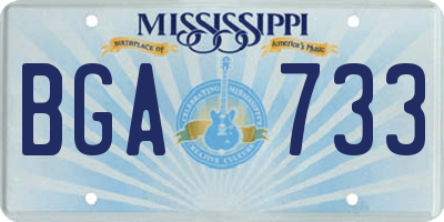 MS license plate BGA733