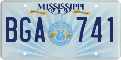 MS license plate BGA741