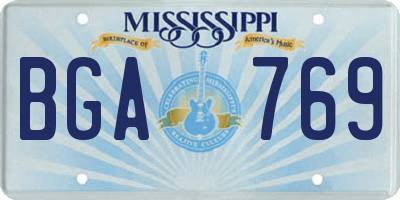 MS license plate BGA769