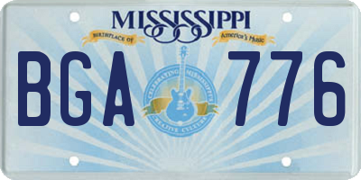 MS license plate BGA776