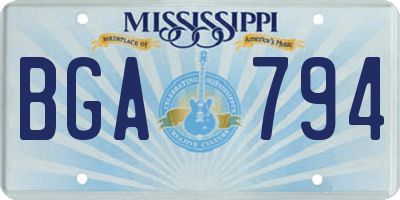 MS license plate BGA794
