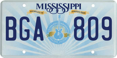 MS license plate BGA809